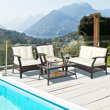 YWMLFZ 8 PCS Outdoor Rattan Conversation Set Patio Sofa W/Protective Cover