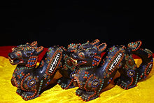 Generic Tibetan Temple Meteorite Dzi Beads Dragon Pair 10