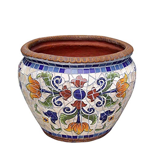 XYIANG Flower Pot Planter, Outdoor/Indoor Unbreakable Ceramics Flowerpot Country Courtyard Garden Decoration, Large 20-Inch Diameter