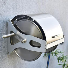 DOIBG Retractable Hose Cart Portable Hose Pipe Reel,Stainless Steel Heavy Duty Retractable Garden Hose Reel Hideaway-with 30m Hose