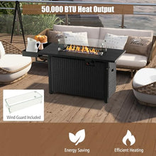 Tangkula 52 Inch 50,000 BTU Patio Propane Fire Pit Table with Wind Guard