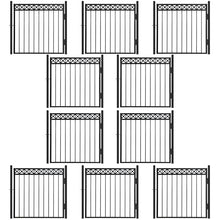 Fencer Wire Heavy Duty Flat Top X-Pattern Decorative Fence Gate Black 4FT x 4FT Pack of 10