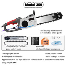 Electric Concrete Chain Saw 3800W Electric Diamond Chain Wall Cutter 6000 RPM Electric Concrete Cutting Saw Concrete Cutter Saw Electric Chainsaw Wall Cutter for Cutting Concrete Marble,35cm