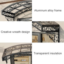 Polycarbonate Cover Front Door with Sturdy Metal Bracket, Outdoor Door Window Awning Canopy, Outdoor Patio Awning Canopy for Patio Balcony Garden(Gray,100x50cm)