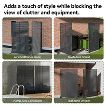 Privacy Screen Outdoor Freestanding Fence Panel with 6 Panel, 72" H×47" W HDPE Decorative Screen Panel with Stand, Air Conditioner Fence, Privacy Panels for Patio, Balcony, Garden, Backyard