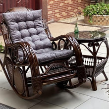 Outdoor Rocking Chair, Family Leisure Chair Stretchable Foot Pedal, Outdoor Sliding Rattan Rocking Chair, for Gardens Porches Balconies Backyards(Yellow,118 * 100 * 64cm)