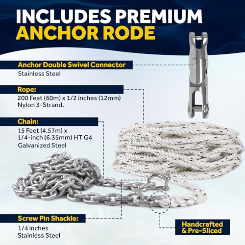 Five Oceans Horizontal Windlass Kit 600W 12V DC with Rope & Chain Silver