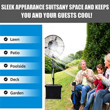 OREKPOT Oscillating Misting Fan with 3 Speeds, Adjustable Height, and Large Tank for Outdoor Cooling
