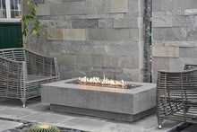 Elementi Hampton Gas Fire Pit Cast Concrete Fire Table, Outdoor Fire Pit Electronic Ignition | Canvas Cover, Lava Rock Included | Free AMS Wind Guard | Light Gray (Natural Gas)