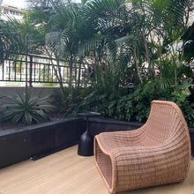Apk i bc Nordic Rattan Single Bedroom Leisure Armchair, Pe Rattan Weaving, Suitable for Garden Living Room(Khaki,104 * 89 * 85CM)