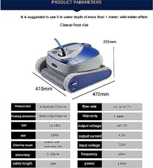 KANGJIEM Automatic Robotic Pool Cleaner with Extra-Large Filter Basket and Intense Waterline Scrubbing Power, Ideal for In-ground Swimming Pools up to 50 Feet