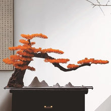 QWERAXZG Hotel Interior Decoration Office Desktop Landscape Fake Potted Pine Bonsai