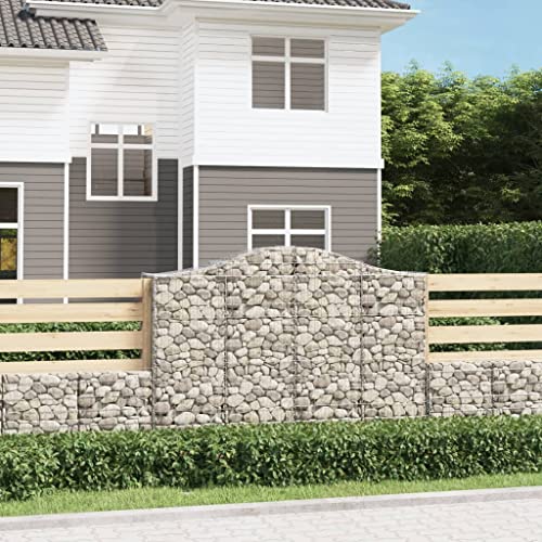 Arched Gabion Baskets 2 pcs Galvanized Iron Outdoor Plant Pots White Black Other