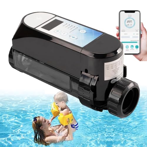 Smart Pool Electrolytic Salt Chlorine Machine, Pool Salt Chlorine Electrolytic System, Salt Water Pool Chlorinator Support Mobile App Control,12g/h