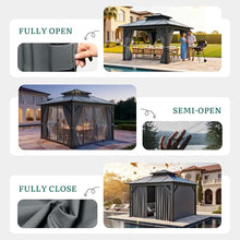 YITAHOME 10x10FT Gazebo Polycarbonate Hardtop Double Roof Canopy