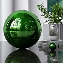 YDJIANCAI 1 Pcs Stainless Steel Gazing Globe Ball, Hollow Mirror Globe Floating Reflective Ball Polished Shiny Sphere for Home Garden Pond Outdoor Swimming Pool Decoration Green(Size:18.89 in/48 cm)