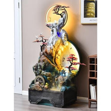 Floor Water Fountain Rockery, Flowing Water Landscape Circular Ornaments Feng Shui Wheels, Wealth Attracting Fountains Light Luxury Living Rooms Floor Decorations Water Fountain Garden Waterfall