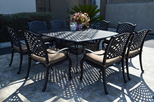 Nassau Outdoor Patio 9-pc Dining Set 64 X 64 Cast Aluminum (9-pc Set (with 8 Regular Chairs), Walnut)