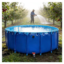 Pool Above Ground - Round Canvas Fish Pond Pool, Large Foldable Water Storage Tank with Drain Valve, Perfect for Agricultural Irrigation and Koi Pond Culture(1x0.6m/39.4x23.6in)