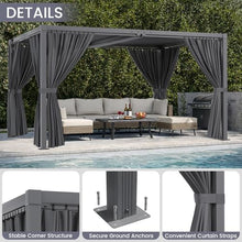 ADRERIC Louvered Pergola 12'x20' Outdoor Pergola with Roof, Heavy Duty Aluminum Frame, Hardtop Gazebo with Adjustable Louvers for Patio, Deck and Backyard, Gray
