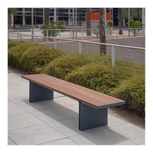 LUYOUBOZHU Patio Benches Backless Wooden Bench, Stainless Steel Park Outdoor Chair, for Porch Yard Patio Seat