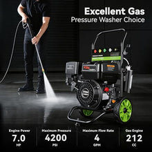 Gas Powered Pressure Washer 4200PSI Gas Power Washer 4.0GPM 212CC Commercial High Pressure Washer w/ 32ft Hose,Spray Gun,Extension Wand,5 Quick Connect Nozzle,Copper Pump (Dark Black with 25ft Hose)
