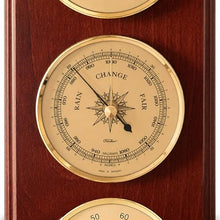 Weather Station with Thermometer, Barometer & Hygrometer 395 x 155 mm - 9178-US °C+°F (Mahogany)