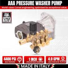 7109267 Simpson AAA Horizontal Triplex Plunger Replacement Pressure Washer Pump Kit, 4.0 GPM @ 4400 Max PSI with 1" Hollow Shaft