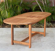 Amazonia Deluxe 7-Piece Patio Extendable Dining Set Eucalyptus Wood and Wicker Chairs Light Brown and Dark Brown