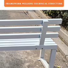 TDVFGDF Weatherproof Garden Bench, Heavy Duty Steel Metal Frame Outdoor Bench with Backrest for Yard and Patio (Red,220cm/87in)