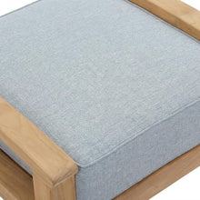Outdoor Escape Gray Outdoor Patio Teak Ottoman, Durable Wooden Construction, Stylish Seating, Perfect for Outdoors, Modern Design, Easy to Maintain