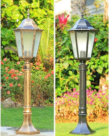 CUTPOIY High Pole Lighting with Frosted Glass Outdoor Street Fence Lamp European Post Light for Garden Yard Patio Pathway (Black-108.27″)