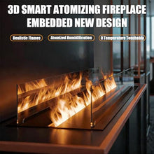 3D Water Vapor Fireplace, Atomized Fireplace with 9 Adjustable Flame Colors and 5 Brightness Levels, Stainless Steel Humidifier, Touch/App/Remote Control 50cm