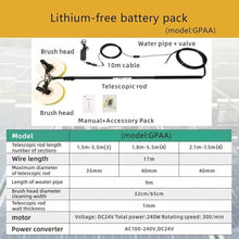 CCChosmo Electric Solar Panel Cleaning Brush Dual Head, Telescopic Rod PV Panel Wash Cleaning Machine, Double Head Equipment Solar Cleaner Robot,Electric Water Fed Pole Kit (Gpaa5.5m)