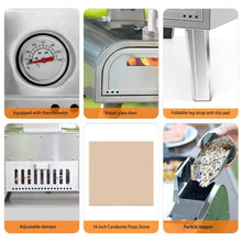 Yioryo Pizza Ovens, 16 Inch Wood Pellet Burning Pizza Oven Pellet Pizza Stove, Portable Stainless Steel Pizza Oven with Pizza Stone for Outdoor Backyard Garden Kitchen(Standard Configuration)