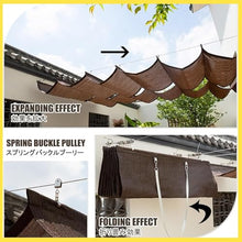JHIAADEY U-shaped Wave Retractable Sunshade,pergola shade cover retractable, U-Shaped Wave Umbrella, retractable pergola shade cover, With UV protection (anti-aging) function(W:1.5m/4.92ft*L:13m/42.5f