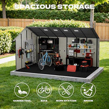 Devoko 10x14 FT Resin Outdoor Storage Shed with Floor, Beige