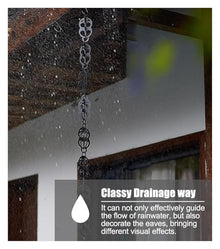 XHsghSEG rain Chain, Stainless Steel Black 1-4m(2 m (6.5ft))