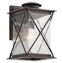 Kichler Argyle 15" LED Outdoor Wall Light with Clear Seeded Glass Weathered Zinc