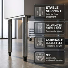18” x 48” Stainless Steel Underbar Ice Bin - 161 lb NSF Extra-Wide Commercial Bar Ice Chest with Sliding Lid, Bottle Holders, Insulated Storage, Backsplash, Drain Pipe
