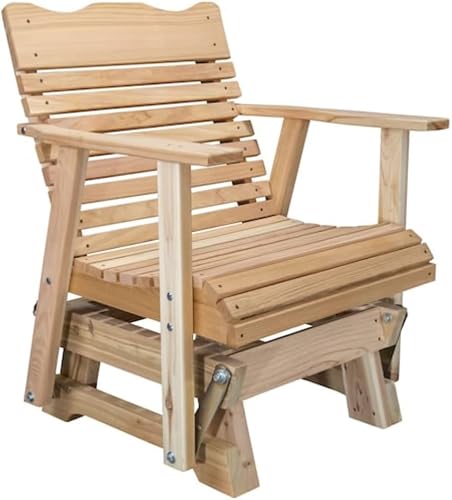 RKUVPAE Amish Crafted 2' Cedar Glider,Porch Glider Outdoor,Gliders for Outside Patio,28.0" W X 27.0" D X 34.5 "H,Undyed