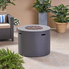 Premium Magnesium Oxide Outdoor Fire Pit with High-Output Burner for Backyard Gatherings and Patio Ambiance (Dark Grey + Magnesium Oxide)