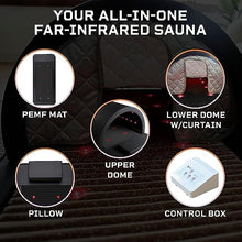 LifePro Far Infrared Sauna Dome with Red Light Therapy Stones Black