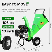 GARDENBEAUT S3 Wood Chipper Shredder, 7HP 212cc Gas Powered Heavy Duty, 3" Max Wood Diameter Capacity, 15: 1 Reduction Ratio, Easy Assembly, 1-Year Warranty After Product Registration