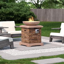 HOMPUS Propane Fire Pits for Outside 40,000 BTU Gas Fire Pit Table 20-inch Patio Square Smokeless Concrete Fire Table Lava Rocks and Rain Cover for Garden,Deck,Pool,Backyard, CSA Certified