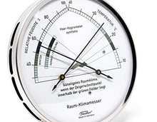 Fischer 1222-01 – Indoor Climate Hygrometer and Room Thermometer – 130 mm Stainless Steel Humidity Meter Made in Germany