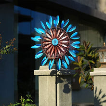 Garden Wind Spinner Outdoor Wind Spinner for Yard Garden Art LED Lighting Solar Powered Kinetic Spinner Yard Large Ornament for Outside Decoration