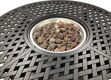 theWorldofpatio Nassau Cast Aluminum Powder Coated 52" Tea Table with Propane Firepit - Antique Bronze
