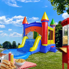 Cloud 9 Castle Inflatable Combo Bounce House with Water Slide Multicolor