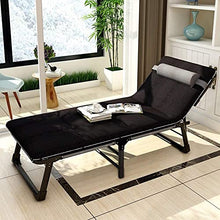 P77MENGFEI Folding Bed Folding Camping Cot Portable Chaise Lounges Folding Bed for Indoor Office Balcony Patio Garden Beach Camping Picnic Beach (Color : Black Size : 192X68X30.5CM)
